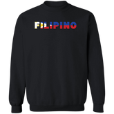 Filipino with Flag Embedded Unisex Crewneck Pullover Sweatshirt